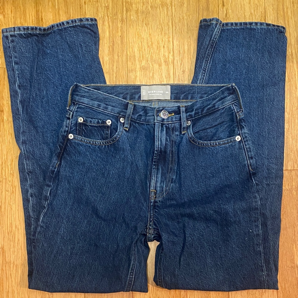 Everlane Deep Blue cheeky straight leg jean. NWOT